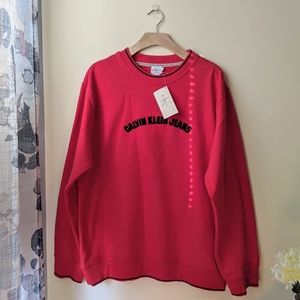 Calvin Klein Jeans Red Crewneck Pullover Sweater